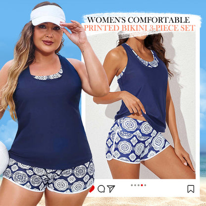 🏖️🔥Tijdelijke aanbieding: 50% korting🩱 Damesdriedelig zwempak zonder beugels, met liftend effect, ademend en sneldrogend