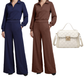 ✨Gratis verzending🤩 Nieuw Binnen! Damespak met Reversblouse & Wijde Broek – Stijlvol Comfort voor Elke Dag 👗