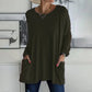 ✨ Nieuwe Collectie 🤍 Casual Dames T-Shirt met Lange Mouwen & Zakken – Comfortabele Pasvorm en Praktische Stijl