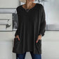 ✨ Nieuwe Collectie 🤍 Casual Dames T-Shirt met Lange Mouwen & Zakken – Comfortabele Pasvorm en Praktische Stijl