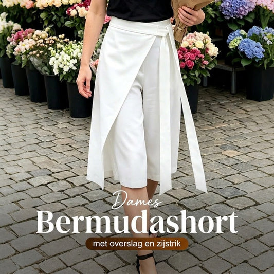 🔥TIJDELIJK KORTING Dames overslag bermudashort uniek ontwerp veelzijdig te combineren🤍👖