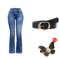 🔥 Nieuw & Trendy 👖 Dames Hoge Taille Distressed Flare Jeans ✨ trendy vintage look, flatterend silhouet & comfortabele pasvorm