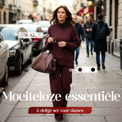 ✈️Tijdelijke gratis verzending！Sweatshirt met hoge kraag en ritssluiting aan de zijkant & broekenset