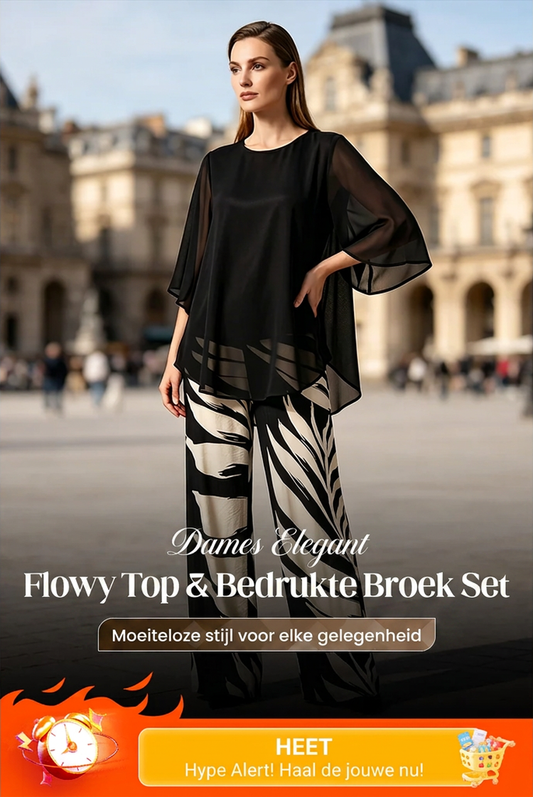 📢📢50% KORTING! 💃Dames 2-delige set met bloes & broek, luchtig en stijlvol💥