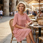 🌸Voorjaarsuitverkoop: 49% KORTING🎁👗Elegante damesjurk met gelaagde ruchemouwen – moeiteloze stijl voor elke gelegenheid💃