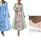 🔥LIMITED AANBIEDING✨ Elegante Bloemenprint Jurkset 2-delig, Zacht & Ademend, Plus Size Beschikbaar🌷