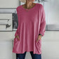 ✨ Nieuwe Collectie 🤍 Casual Dames T-Shirt met Lange Mouwen & Zakken – Comfortabele Pasvorm en Praktische Stijl