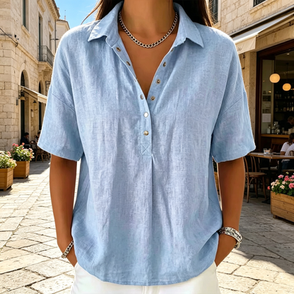 🔥50% KORTING👚 Ramie Blouse – Ademend & Elegant✨