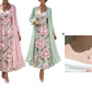 🔥LIMITED AANBIEDING✨ Elegante Bloemenprint Jurkset 2-delig, Zacht & Ademend, Plus Size Beschikbaar🌷