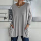 ✨ Nieuwe Collectie 🤍 Casual Dames T-Shirt met Lange Mouwen & Zakken – Comfortabele Pasvorm en Praktische Stijl