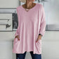✨ Nieuwe Collectie 🤍 Casual Dames T-Shirt met Lange Mouwen & Zakken – Comfortabele Pasvorm en Praktische Stijl