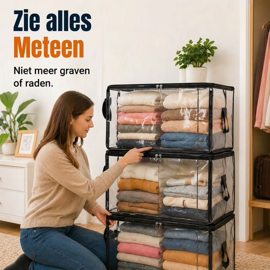 ⏰ Beperkte tijd aanbieding 📦 Grote dikke transparante plastic opbergzak, geschikt voor kledingopberging, verhuizen en opslag.