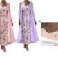 🔥LIMITED AANBIEDING✨ Elegante Bloemenprint Jurkset 2-delig, Zacht & Ademend, Plus Size Beschikbaar🌷