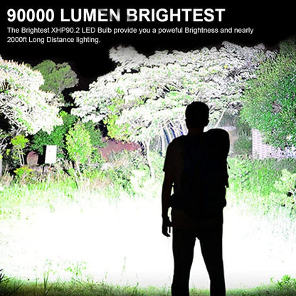 ⚡🔦Oplaadbare LED Zaklamp 160000 Lumen – Tactische Zaklamp met Powerbank & 7 Modi