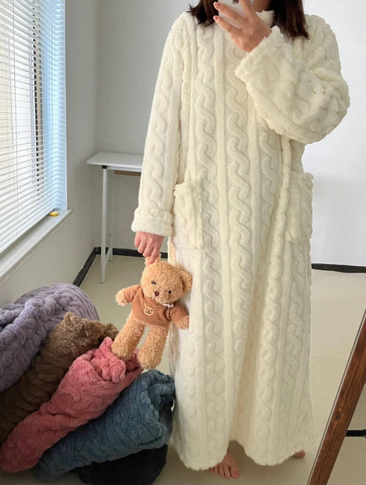 🧸✨ Als een wandelende deken –🔥Winter Koraal Fluwelen Huiskleding