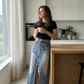 ⏳TIJDELIJKE AANBIEDING 👗 Denim Maxi Rok | Asymmetrisch met split & dubbele tailleband
