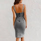 💥 49% Korting ✨ Dames Denim Cami Jurk 👗 U-Hals, Verstelbare Bandjes & Elegante Bodycon Pasvorm