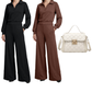 ✨Gratis verzending🤩 Nieuw Binnen! Damespak met Reversblouse & Wijde Broek – Stijlvol Comfort voor Elke Dag 👗