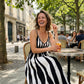 👗50% KORTING Gestreepte spaghetti bandjes jurk, slank & luchtig