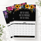 Kalender aan de muur 2027 met grappige scheldwoorden 🌸 bloementhema