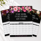 Kalender aan de muur 2027 met grappige scheldwoorden 🌸 bloementhema
