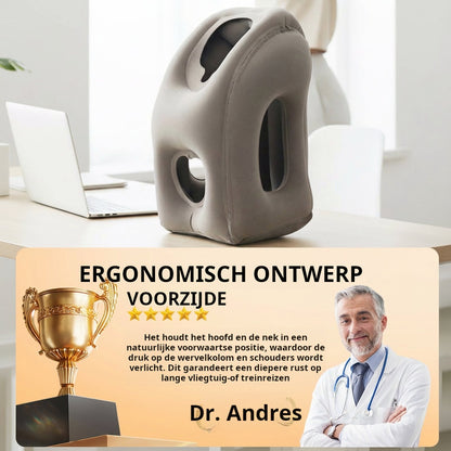 🔥64% KORTING🌬️✈️😴 Draagbaar, opblaasbaar, ergonomisch reiskussen: geniet altijd en overal van een comfortabele nachtrust 🧳💤✨