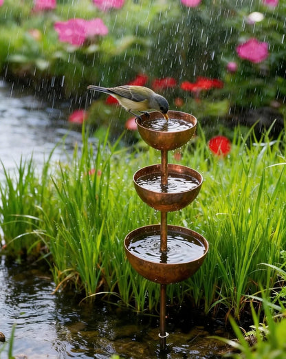 🔥50K+ VERKOCHT | KORTING TOT DE HELFT 💧 Regenopvang tuinpaal metaal, cascade schaaltjes🐦