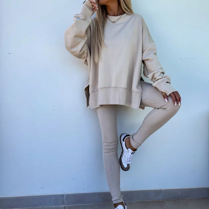 🔥 Speciale Deal ✨ Dames Sweatshirt met Lange Mouwen & Legging 2-Delige Set – Comfortabel, Casual & Perfect voor Elke Dag