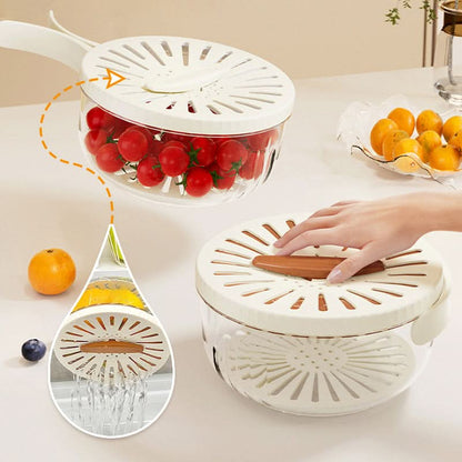 🔥Bestseller🍅Multifunctionele afdruipmand - Keukengereedschapmand Salademand