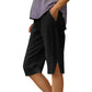 🌸🔥50% Korting Dames Elastische Capri Broek💥 Ademend Hoge Taille Slank Casual