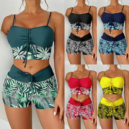 🔥50K+ VERKOCHT 50% KORTING🏖️Hoge taille tweedelig badpak boxershort sneldrogend mengstof