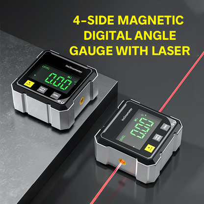 🔧 4-Zijdige Magnetische Digitale Hoekmeter met Laser – Precisie en Gemak in Één!📏✨