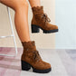 🔥 Gratis verzending ✨ Dames Enkellaarsjes met Dikke Hak & Kant 👢 Elegante Uitstraling, Comfortabele Pasvorm & Tijdloze Stijl
