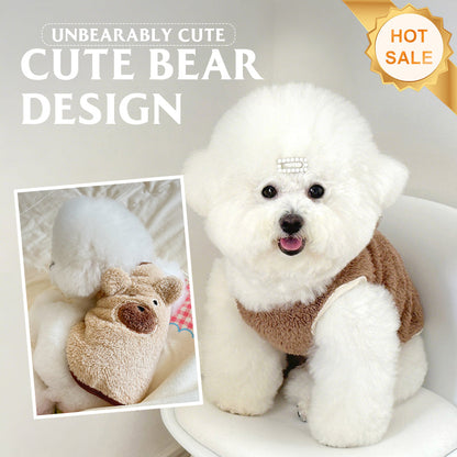 Pluche beerontwerp vest voor kleine honden