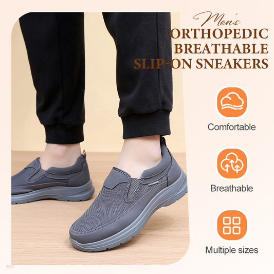 👟 NU 63% KORTING! ✨ Orthopedische ademende slippers voor heren - Ondersteuning van de voetboog met inlegzolen van traagschuim voor comfort de hele dag 🏃‍♂️💨
