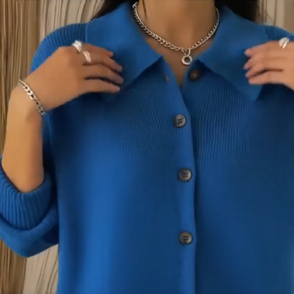 ✨ Kerstuitverkoop 30% KORTING! Gezellig Geribbeld Vest met Revers – Chique & Comfortabel, Polyester Stof (Dames Casual Elegantie Voor Elk Seizoen!)