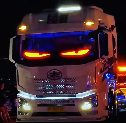 🔥 45% KORTING | Kleurrijke LED Ogenlamp voor Autoruiten – Flexibel Soft Screen met App-bediening