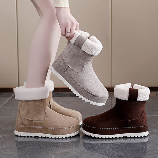 ❄️ Warme Dames Enkellaarzen met Pluche Voering – Warmte, Grip & Verhoging! 👢Gratis levering!🚛