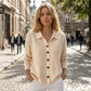 📢📢57% korting!!!✨Casual gebreid shirt met knopen voor dames