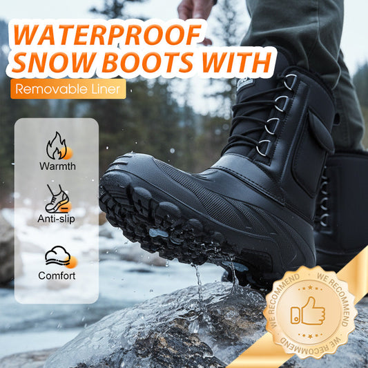 📣50% KORTING! Waterdichte sneeuwlaarzen voor heren met uitneembare voering