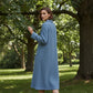 Women's Lapel-Collar Button-Up Knit Midi Dress