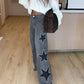 ✨ Glamour in de Straat: Wijde Denim Broek met Sterren & Rhinestones 🌟