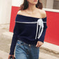 ⏳Tijdelijk gratis levering🚛💖 Elegantie en Romantiek: De Off-Shoulder Trui met Kanten Detail! 🌟