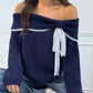 ⏳Tijdelijk gratis levering🚛💖 Elegantie en Romantiek: De Off-Shoulder Trui met Kanten Detail! 🌟