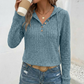 🔥 60% KORTING! Dames Hoodie met V-hals & Knoopjes – Superzacht, Slank Effect & Dagelijks Comfort 💖