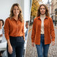 💥 Tijdelijke aanbieding! Dames Casual Overhemd met Lange Mouwen – Zachte Textuur & Relaxte Pasvorm 💕