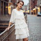 🌸Voorjaarsuitverkoop: 49% KORTING🎁👗Elegante damesjurk met gelaagde ruchemouwen – moeiteloze stijl voor elke gelegenheid💃