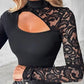 🔥 Seizoenshit 🌸 Damesblouse met asymmetrische snit en kanten mouwen 👚