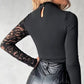 🔥 Seizoenshit 🌸 Damesblouse met asymmetrische snit en kanten mouwen 👚