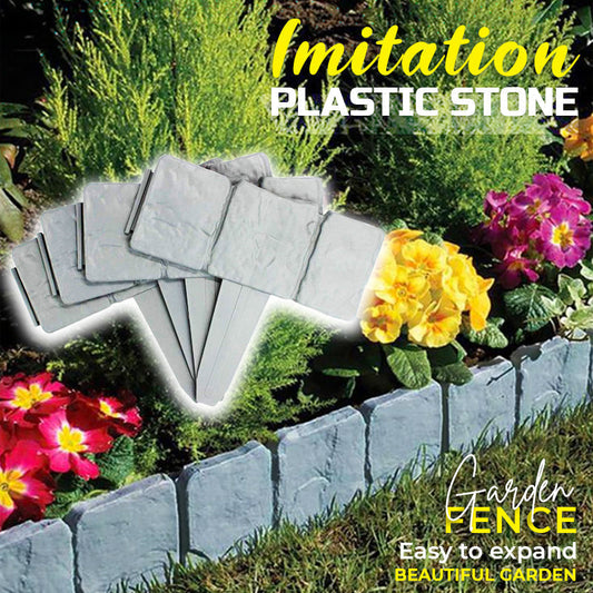 🔥Nieuw｜Imitatiesteen tuinschutting, eenvoudig te monteren, ideaal voor tuin & bloembakken🌿